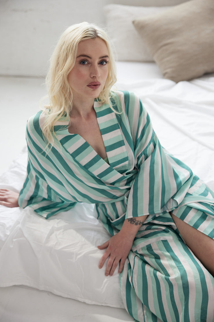 Resort Stripe Robe | Jade