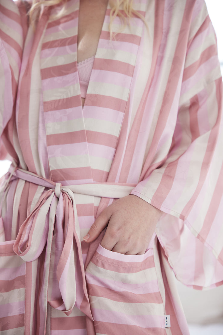 Resort Stripe Robe | Rose