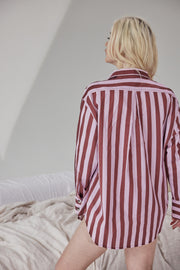 Resort Stripe Sleep Shirt | Berry