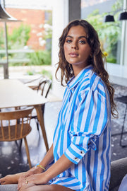 Resort Stripe Sleep Shirt | Marina